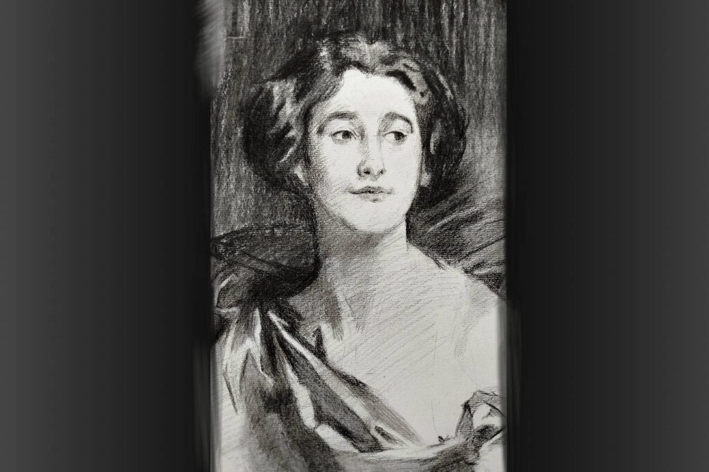 estudio de retrato en carboncillo para estudiantes de Lejano azul, en Bogotá